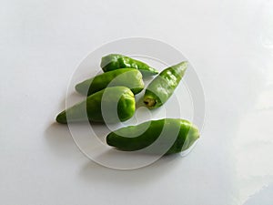 Green chili with an outside spicy taste photo