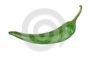 Green chili pepper isolated on transparent background
