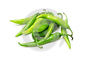 Green chili peppers isolated