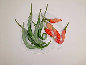 green chilies and red chilies