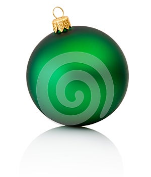 Green christmas ball Isolated on white background