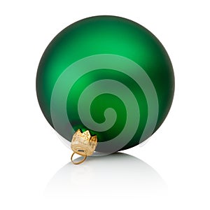 Green christmas ball Isolated on white background