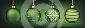 Green Christmas Baubles Green Header