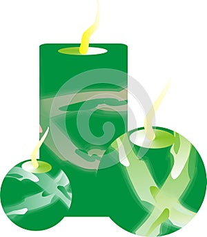 Green Christmas Candles