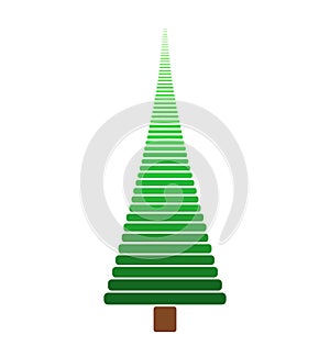 Green Christmas tree abstract symbol isolated on white background