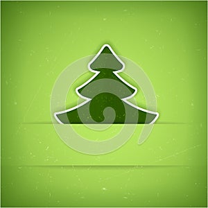 Green Christmas tree card