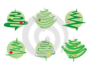 Green Christmas tree icons