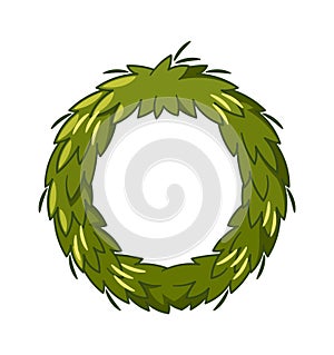 Green Christmas wreath decorative element