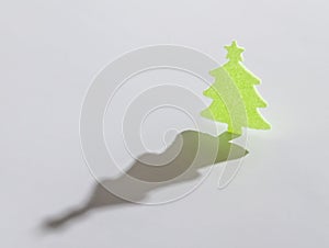 Green christmass tree on white background photo