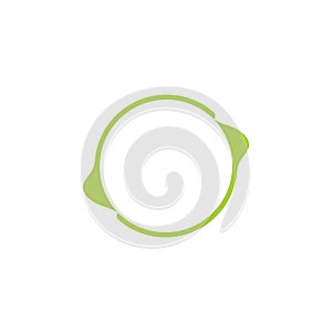 Green circle arrow leaf frame logo vector