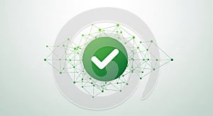 A green circle featuring a white