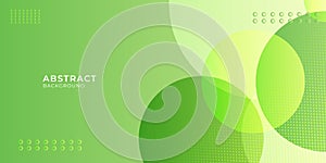 Green circle fresh abstract presentation background. High contrast dark green and lime color circles. Abstract tech graphic banner