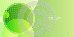 Green circle fresh abstract presentation background. High contrast dark green and lime color circles. Abstract tech graphic banner