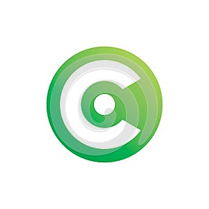 Green circle initial c letter logod esign