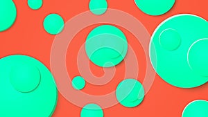 Green circle shapes on orange background