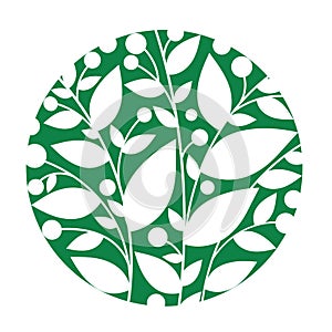 Green circle. Vector image on a white background