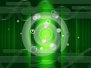 Green Circles Background Means Bright And Oblongs