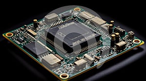 Green Circuit Board Background. Computer technology, abstract backgrounds, engineering, electronics, information technology