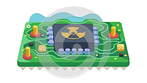 Green Circuit Board Chip, Digital Technology Data Processing, vector design Generative AI