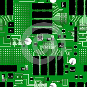 Green circuit board seamless pattern