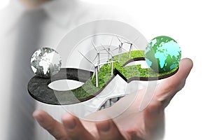 Green circular economy concept photo