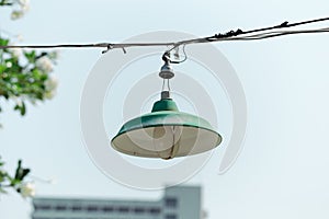 Green circular lamps