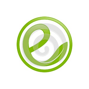 Green Circular Organic Initial e Lettermark Icon