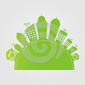 Green cities help the world with eco-friendly concept ideas.vector illustration