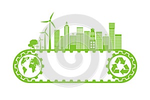 Green cities help the world with eco-friendly concept ideas.vector illustration