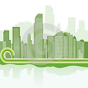 Green city background