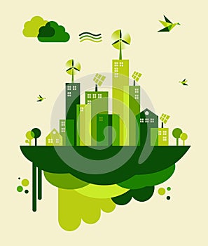 Green city concept illustration