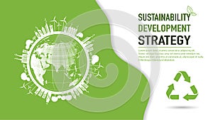 Green city and eco friendly for Sustainability development strategy background and template