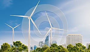 Green city. the future concept of renewable energy.