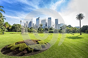 Green city Sydney view in Royal Botanic garden