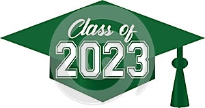 Green Class of 2023 Graduation Cap Graphic