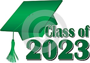 Green Class of 2023 Graduation Cap