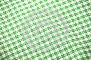 Green classic checkered table cloth