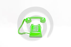 Green classic telephone