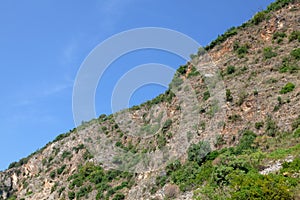 cliff against blue sky