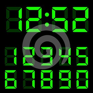 Green Clock Digits Illustration