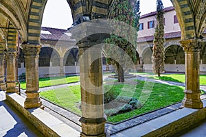 Green Cloister Santa Maria Novella Church Florence Italy photo