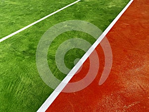 green closeup tennis court red clay courts lines boundary playing ground