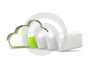 Green cloud drive icon with folders