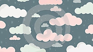 Green clouds wallpaper pattern