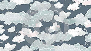 Green clouds wallpaper pattern