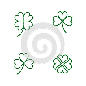 Green Clover Leaf  icon Template