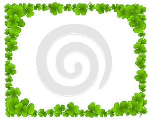 Green Clover Leaves Leaf Border Frame