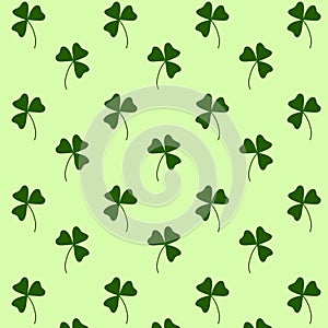 Green Clover Seamless Pattern for St Patrick Day