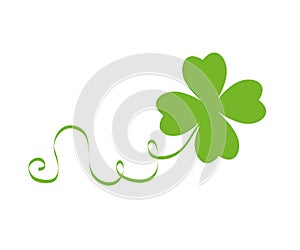 Green cloverleaf isolated on white background