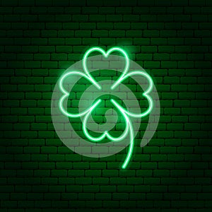 Green Cloverleaf Neon Sign